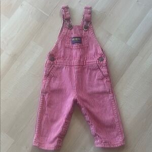 OshKosh B'gosh baby red and White Striped Overalls